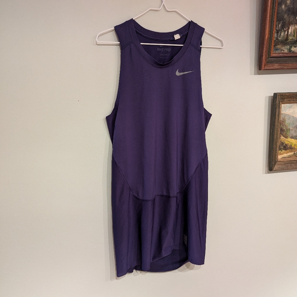 Nike Pro Women's Large Tall? Athletic Top Dark Purple Long Light Weight 67